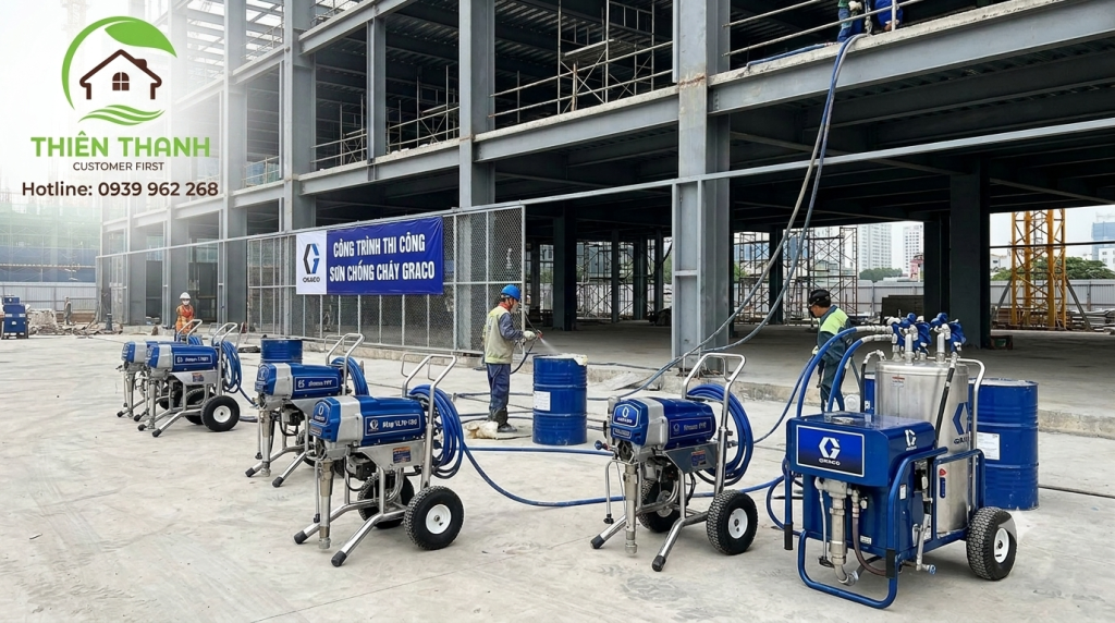 máy phun sơn chống cháy Graco